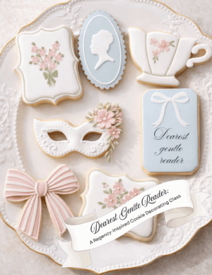 Regency inspired cookie decorating class for Bridgerton style fans