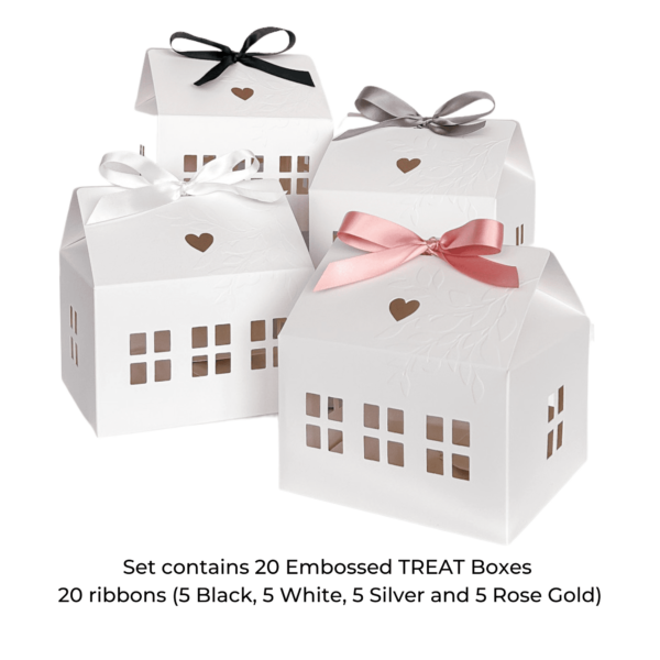Classic Small House Cookie Boxes with Luxurious Neutral Ribbons (20 pack set) - Image 3