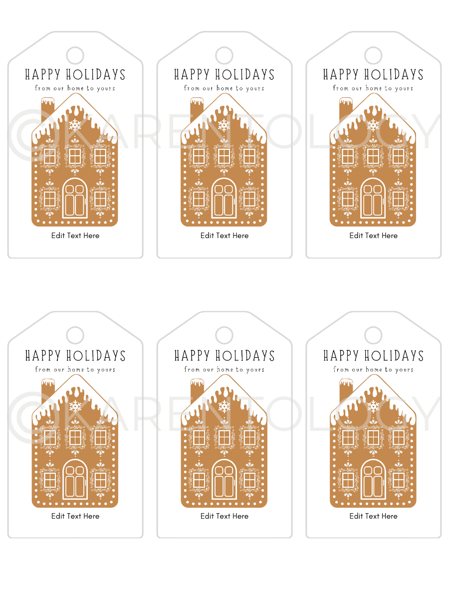 Gingerbread House Gift Tag - Instant Download, Editable, Printable - Image 4