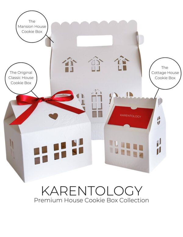 Small Cottage House Cookie Boxes with Business Card Holder (30 pack set) - Image 2
