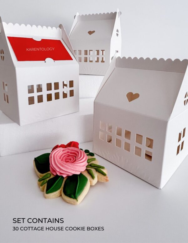 Small Cottage House Cookie Boxes with Business Card Holder (30 pack set) - Image 6